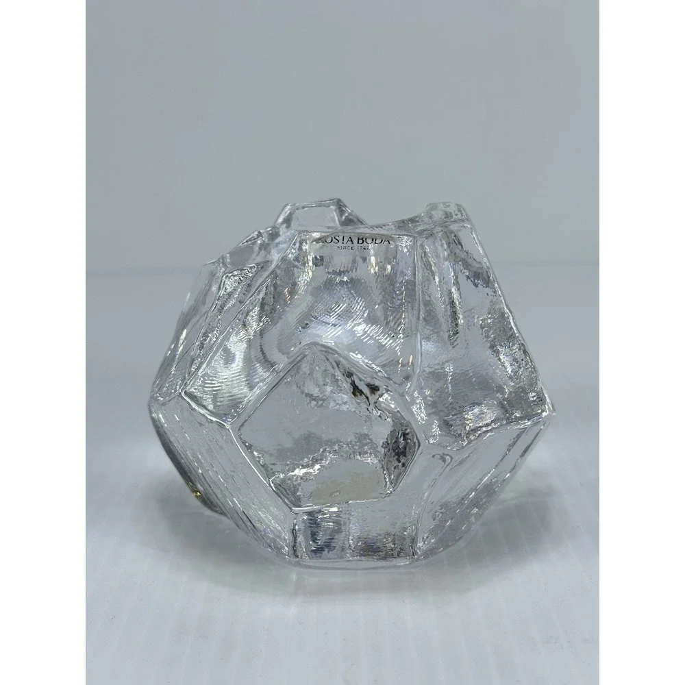Vintage Kosta Boda Sweden Crystal Votive Large Art Glass Candle Holder‎ 3
